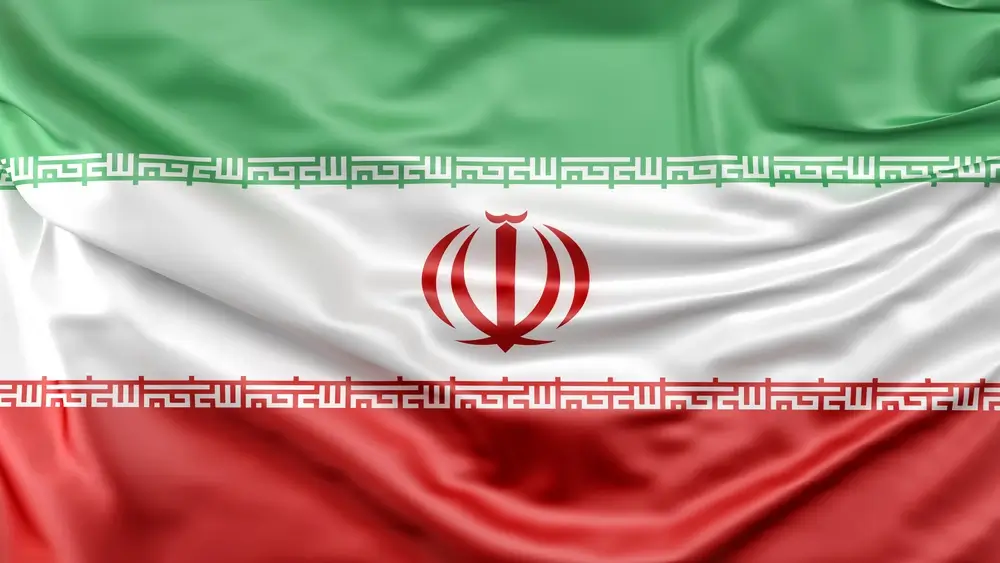 Iran Flag With Green White And Red Color