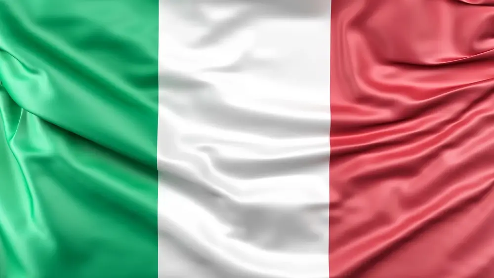 Italy Flag With Green White And Red Color
