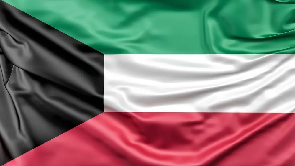 Kuwait Flag With Green White And Red Color