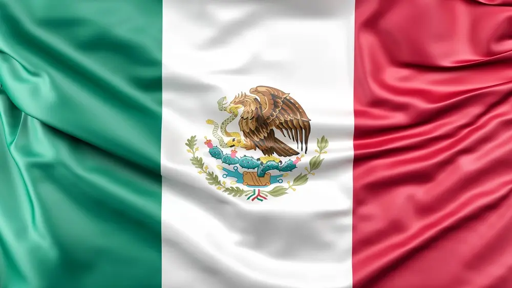 Mexico Flag With Green White And Red Color
